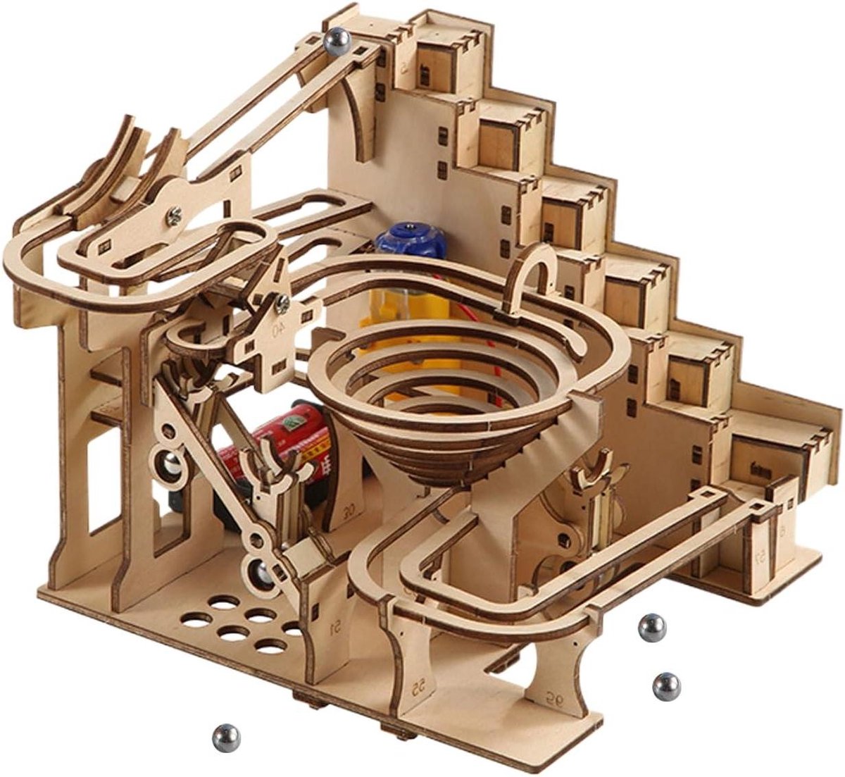 Houten 3D Puzzel - Mechanisch Bouwspel - Creatieve Ontspanning - Dynamische Beweging - 26 x 20 cm - Houtkleur
