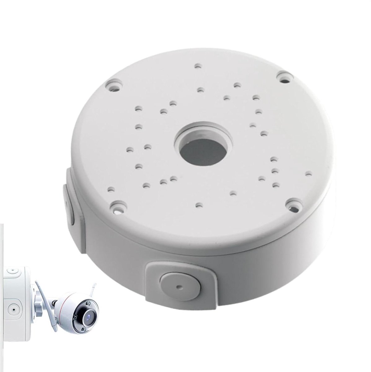 Montagedoos Beveiligingscamera - Waterdichte Camerabox - Kabel Beheer - Versterkte Structuur - 12 cm - Wit