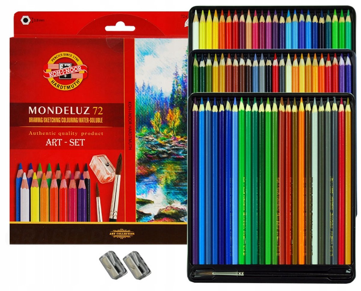 Koh-I-Noor Mondeluz Kleurpotloden Set - 72 Levendige Kleuren in Metalen Etui