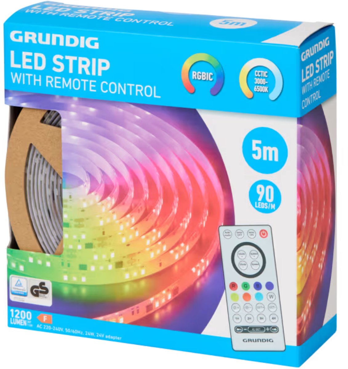 Grundig ledstrip met afstandsbediening - 5 Meter RGBIC