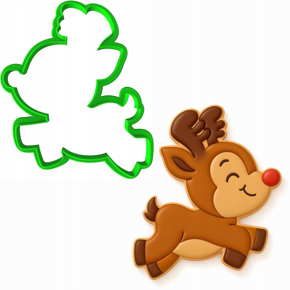 Koekjesvorm Kerst Rendier 9cm - Bakvorm voor Koekjes en Pepernoten