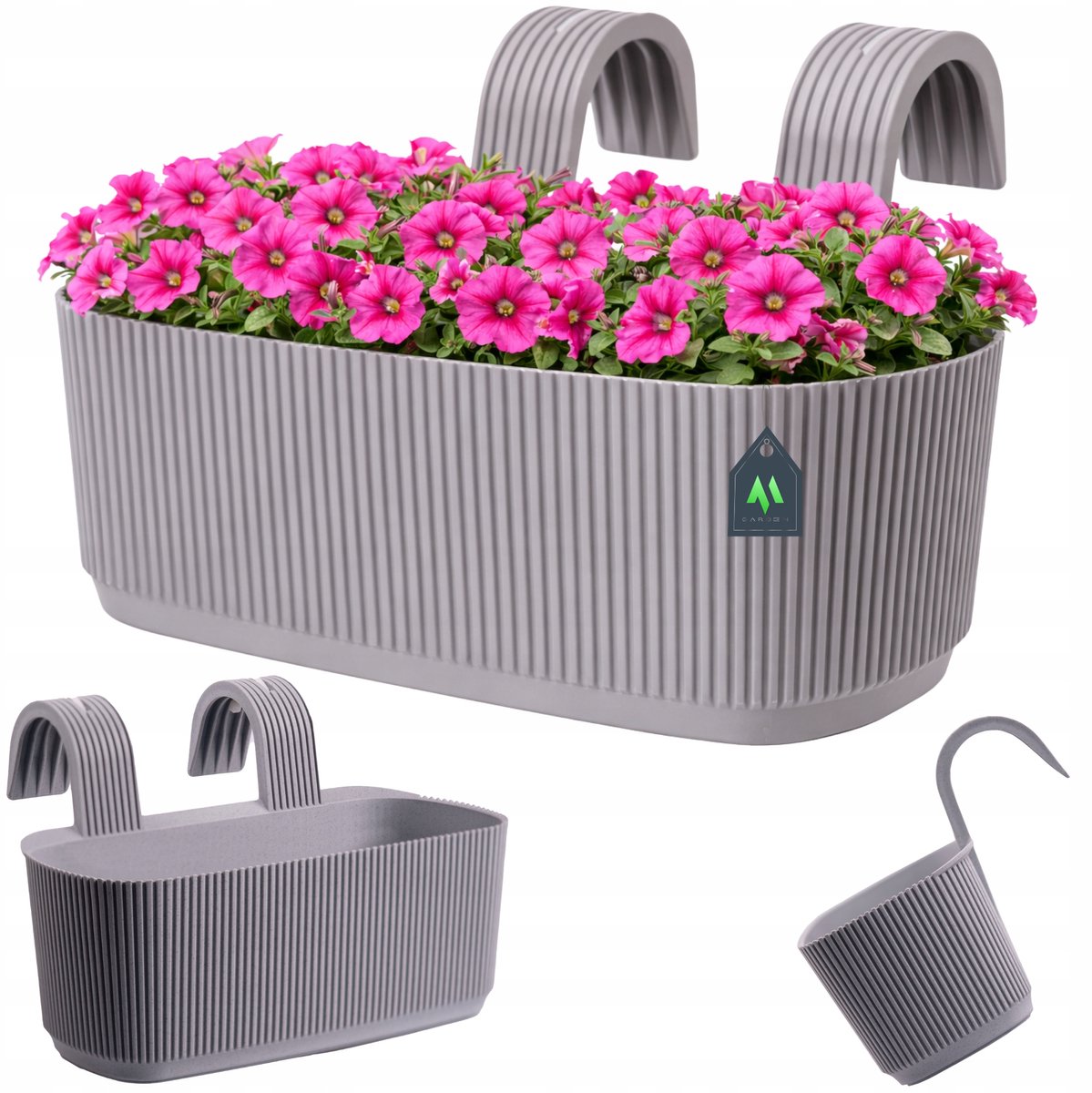 Grijze Balkonpot 29 cm - Stevig & Weerbestendig