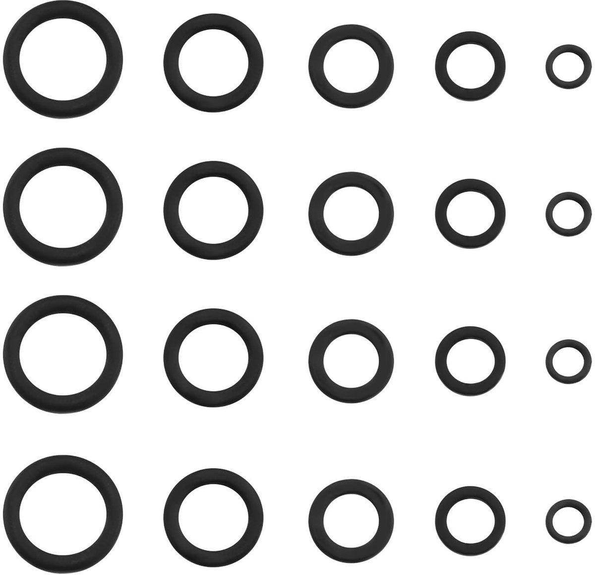 Dailygoods- Splitringen Set van 100 Stuks - Mat Zwarte Rig Ringen - Vliegvissen - Grof Vissen - Diverse Maten 2.0/3.1/3.7/4.4/5.3mm - Duurzaam Accessoire - Vissplitringen