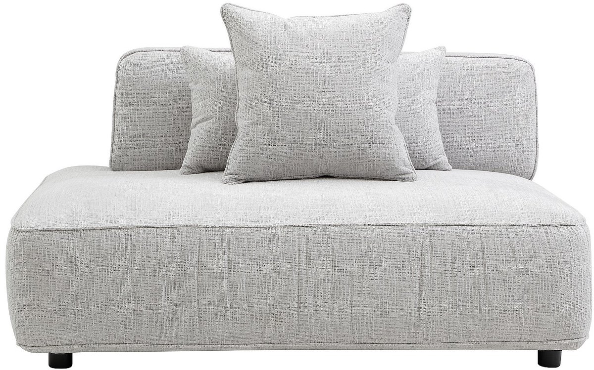 Vente-unique Chaise longue links in lichtgrijze chenillestof LELACO Lichtgrijs