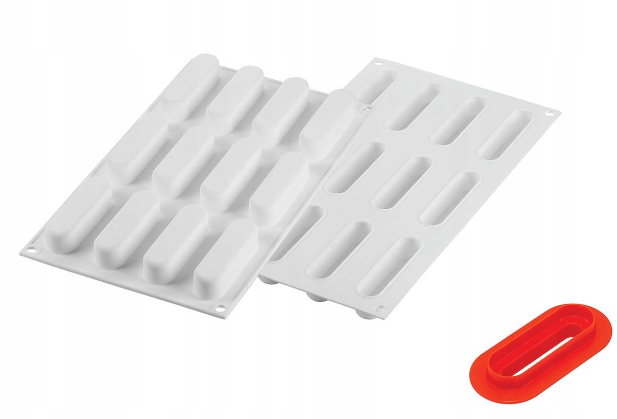 Siliconen mal Caroline30 met 12 gaten & spiesjes - 83x23x21 mm