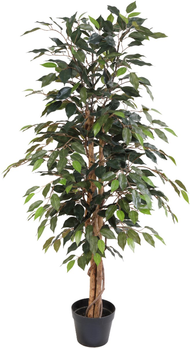 Trendyplants - Kunst Ficus Benjamina - Treurvijg - Kunstplant - Hoogte 130cm - Potmaat Ø16cm