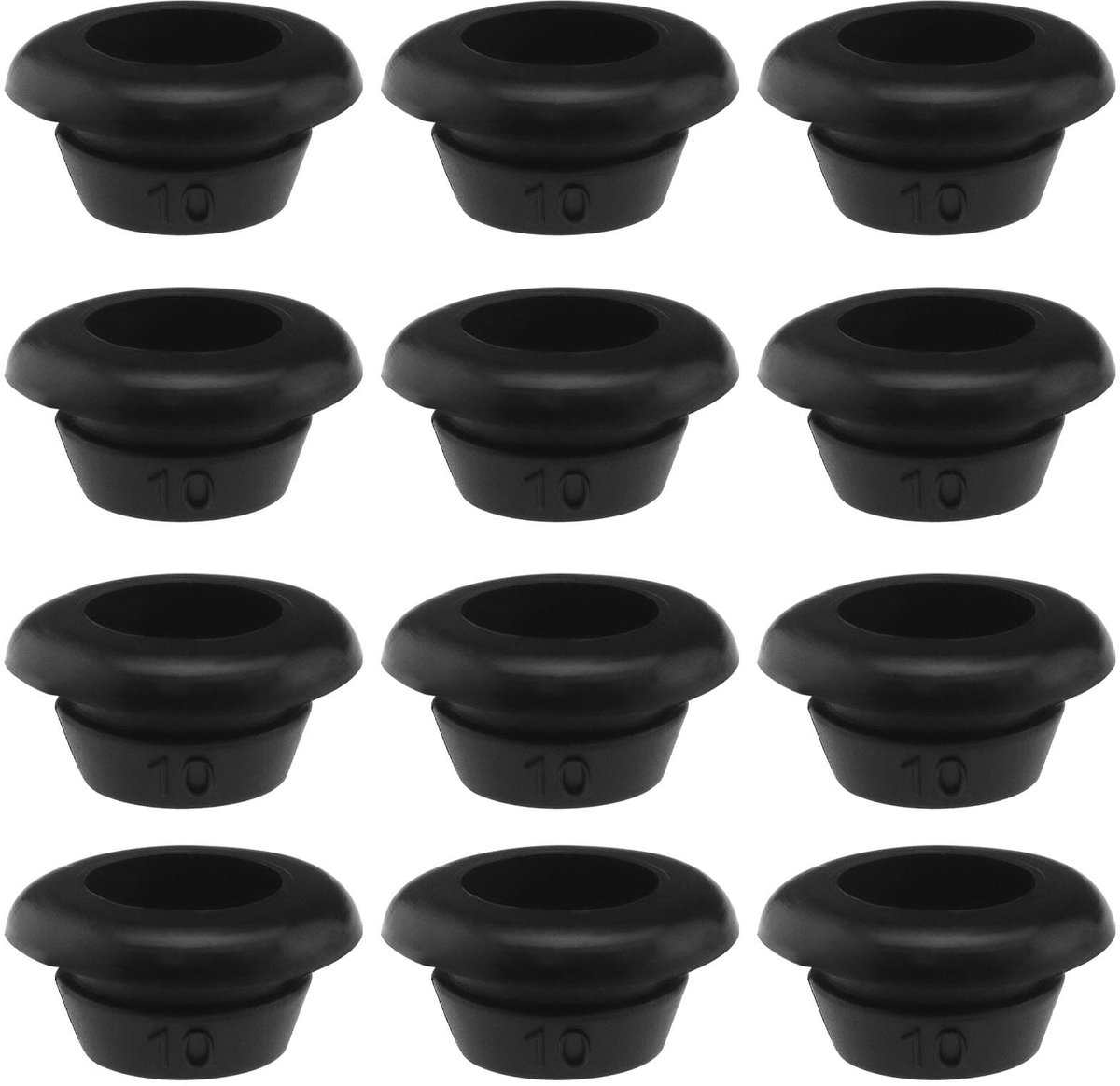 Dailygoods- Rubber Grommet 40 Stuks - Doorvoer Tules - Rubber Bescherming - Vlamvertragend - Temperatuurbestendig - Waterdicht - 8mm ID, 10mm Gat Diameter, 16mm OD - Doorvoertule