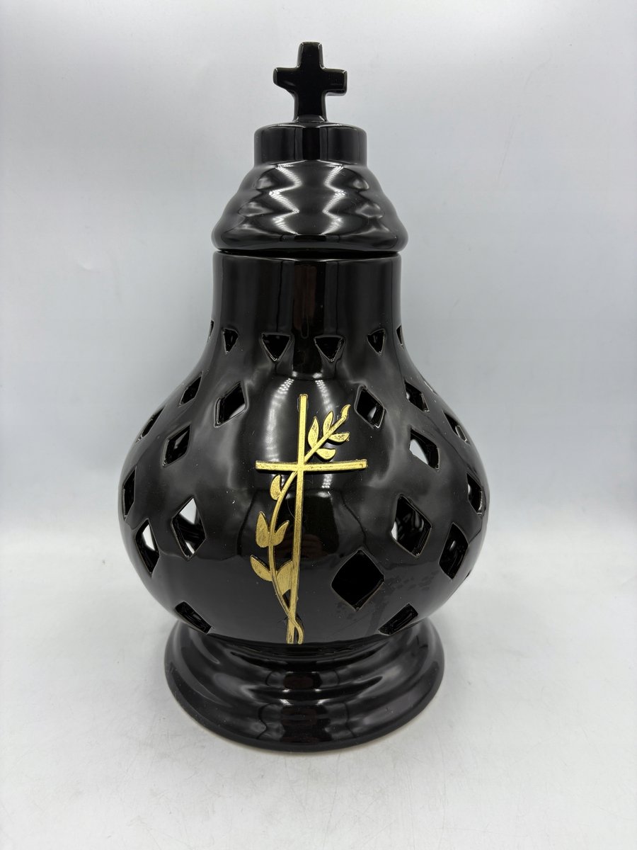 Grote Keramiek Znicz Lantaarn Zwart - Premium Design