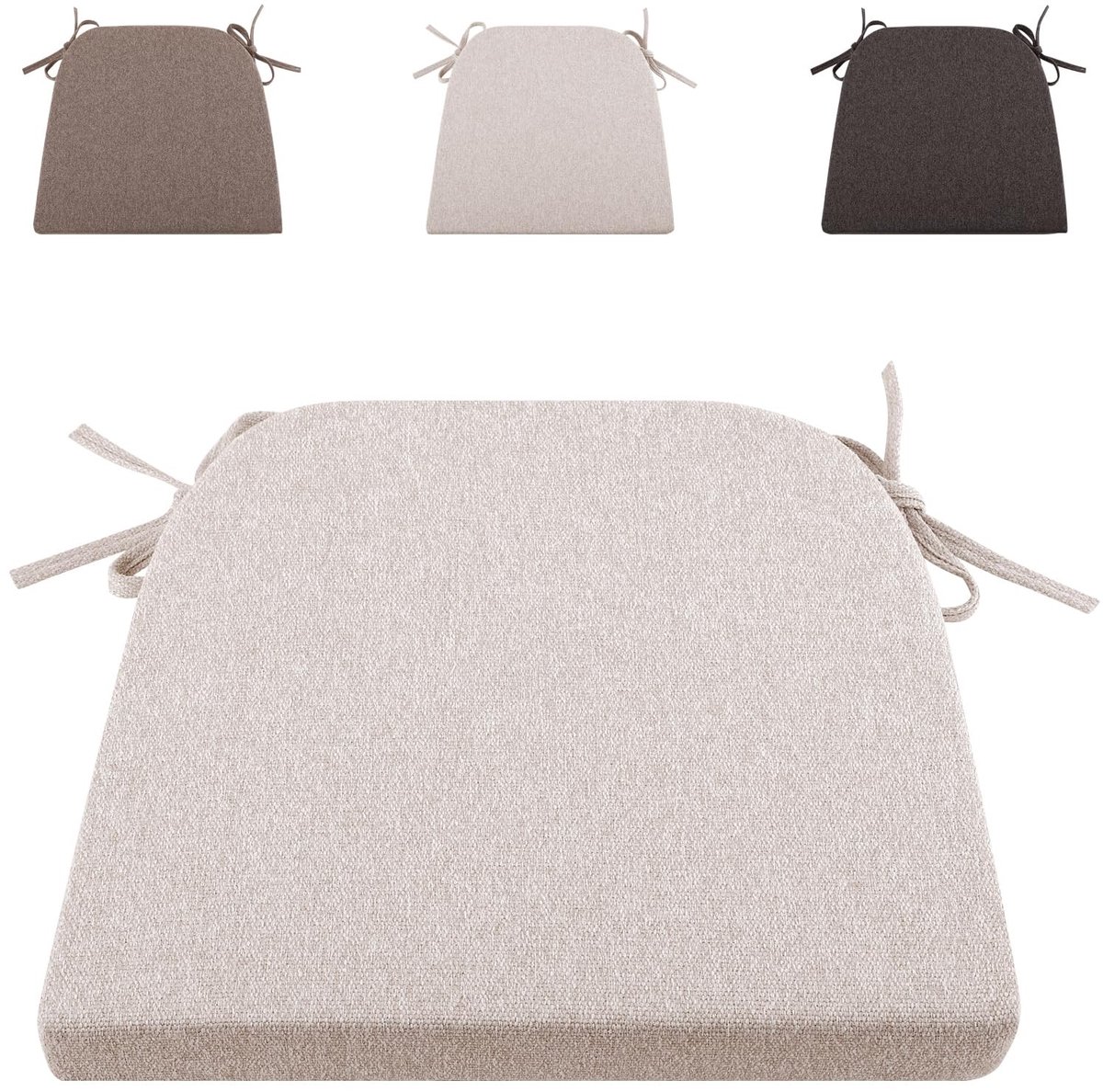 Dailygoods - Tuinstoelkussen - Buiten - Zitkussen - Beige - Comfortabel - Geschikt voor Rotanstoelen - 43 x 41 cm