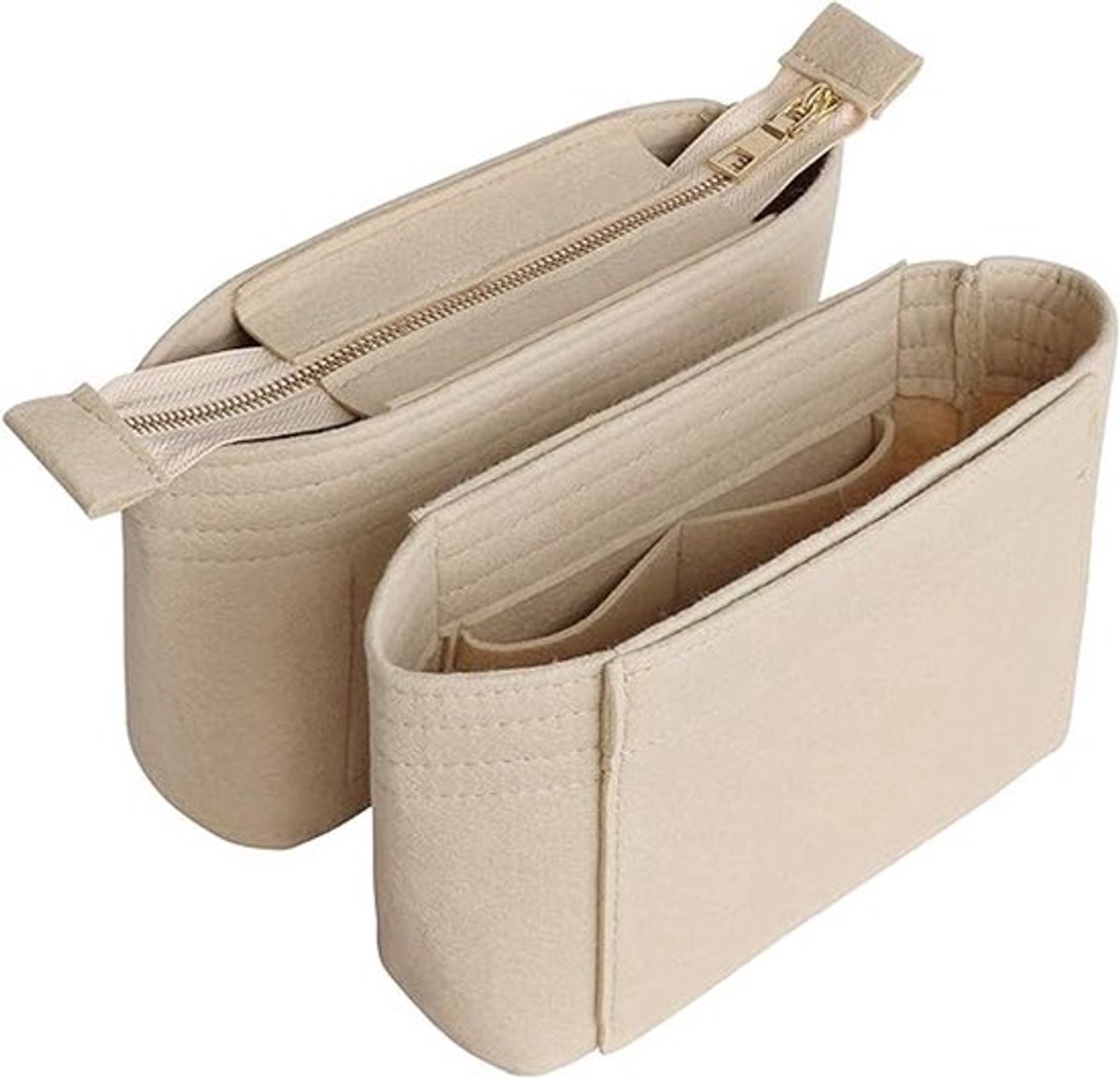 Organizer met viltinzet en rits, kleine handtas-organizer, damestas-voering, set van 2...