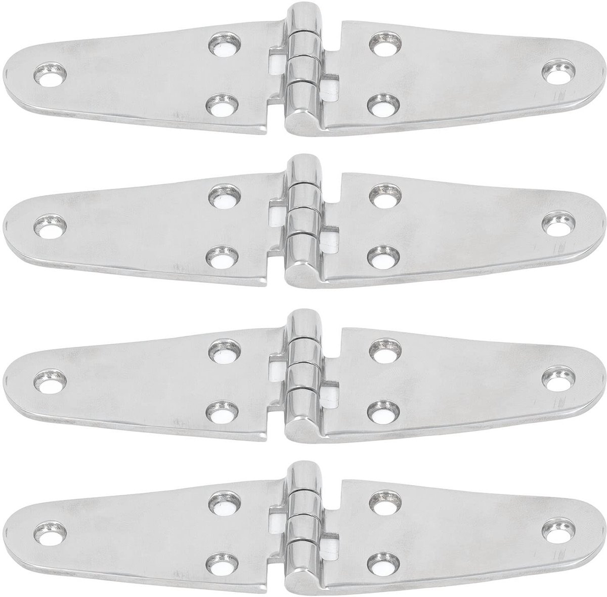 Dailygoods- Deurscharnier 4 Stuks - 316 RVS Marine Grade - Inbouw - Heavy Duty - Geschikt voor Jachten/Campers - Hoogglans Afwerking - Scharnier