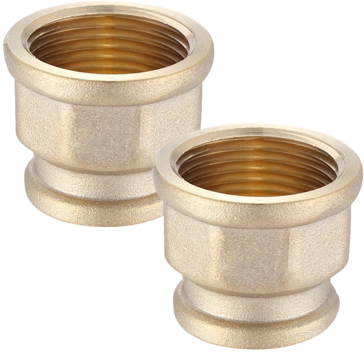 Dailygoods- Verloopmof 1 inch x 1/2 inch - 2 Stuks - Messing - Sanitaire Verbindingen - Drinkwater - Controleer Afmetingen - Reduceermof