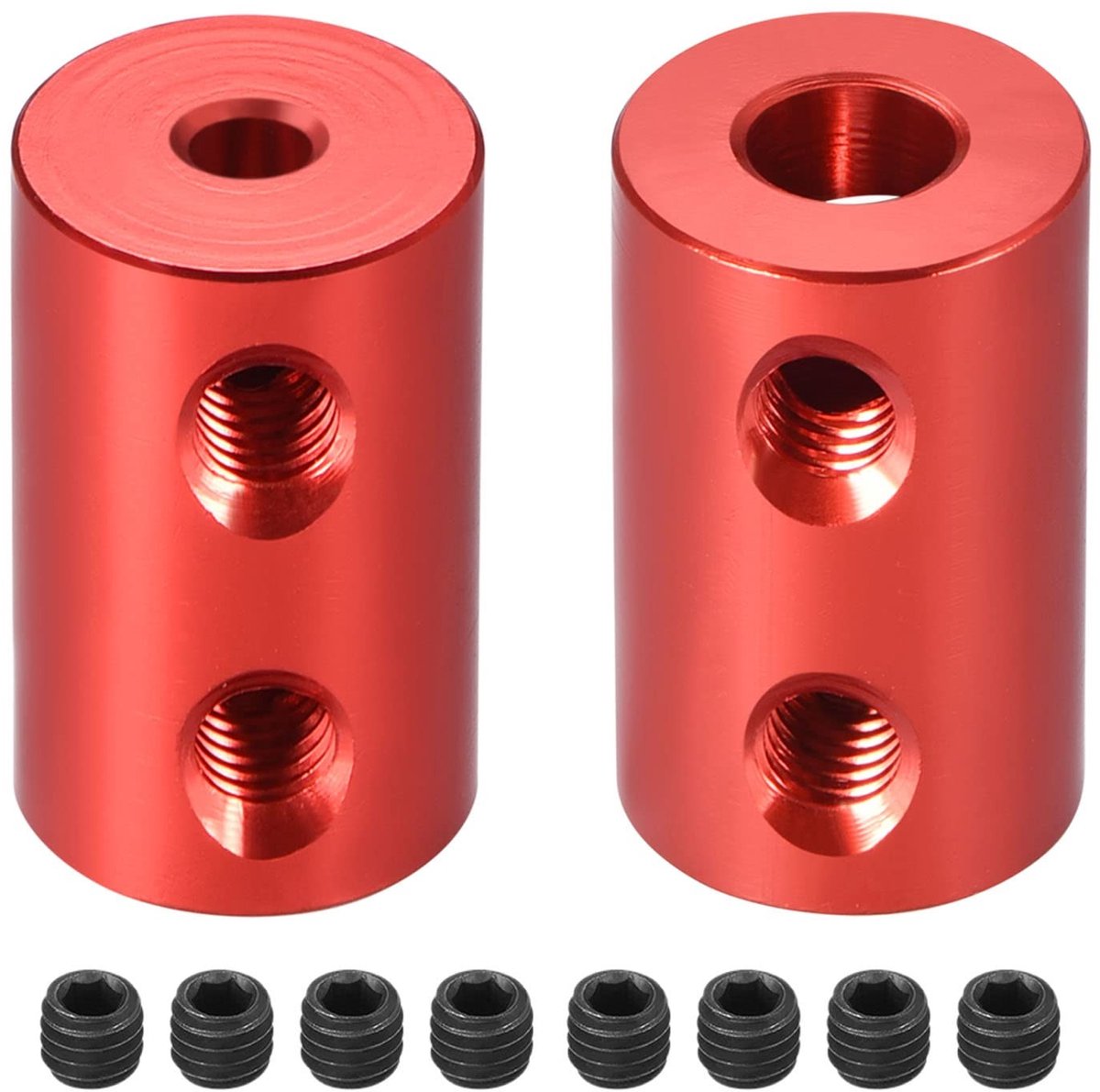 Dailygoods- Stijve Koppeling Aluminium Legering - Aansluiting Motor - 3D-Printer - Model Boten - 5 mm Boring - 2 Stuks - As Koppeling
