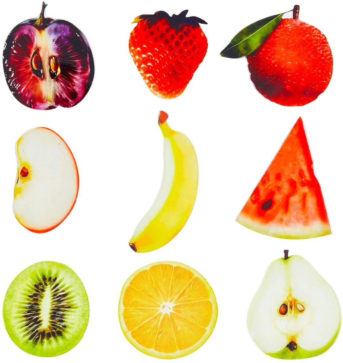 Dailygoods- Bladwijzers Multicolor - Acryl Fruit Slice - Boek Markers - 9 Stuks - Unieke Ontwerpen - Eenvoudig in Gebruik - Boekmarkers