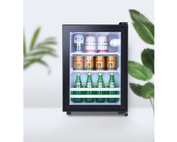Drankenkoelkast voor maximaal 50 blikken vrijstaand zwart mini model met sterke koeling houdt bier cocktail frisdrank en sap langdurig op de juiste temperatuur voor dagelijks gebruik thuis en op kantoo