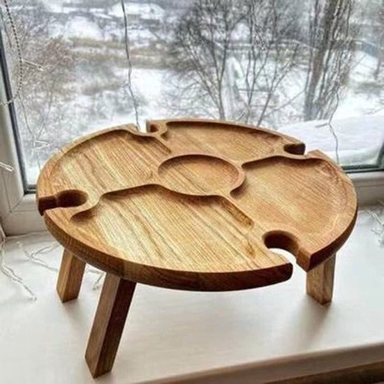 VHV - Campingtafel - Opvouwbare wijntafel - Picknicktafel draagbaar - Kleine buitentafel - Voor camping strand en tuin van Vhv — afbeelding 4