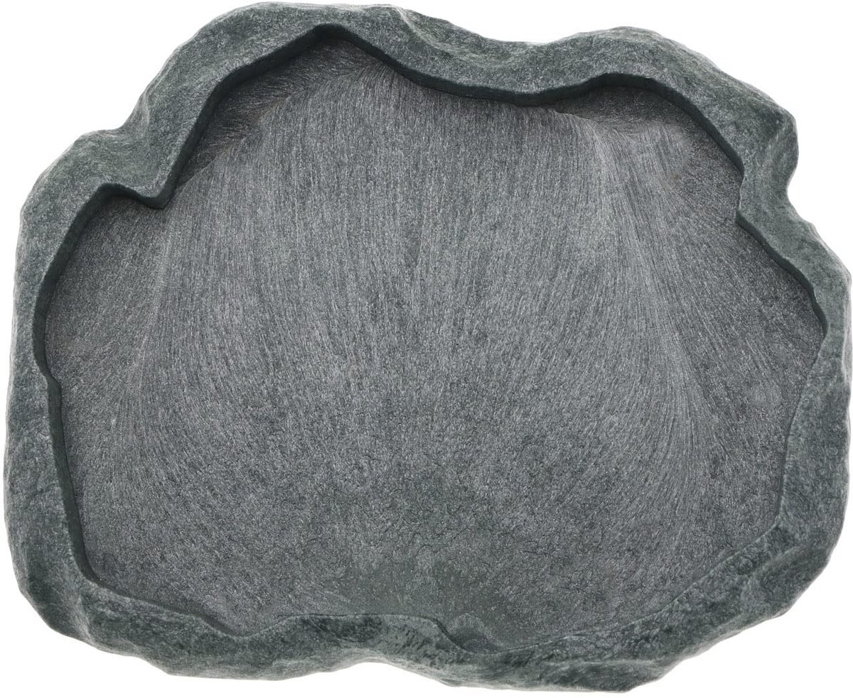 JHUBERS- Waterbak M - Reptielen Feeder - Hars - Schokbestendig - Duurzaam - Milieuvriendelijk - 18,5 x 15 x 2,2 cm - Reptielenvoerbak