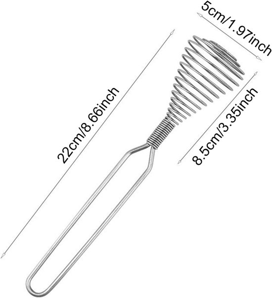 Handmixer - Roerstok Roerder - Koken Bakken - Efficiënte Mengprestatie - 22 cm - Zilver — afbeelding 5