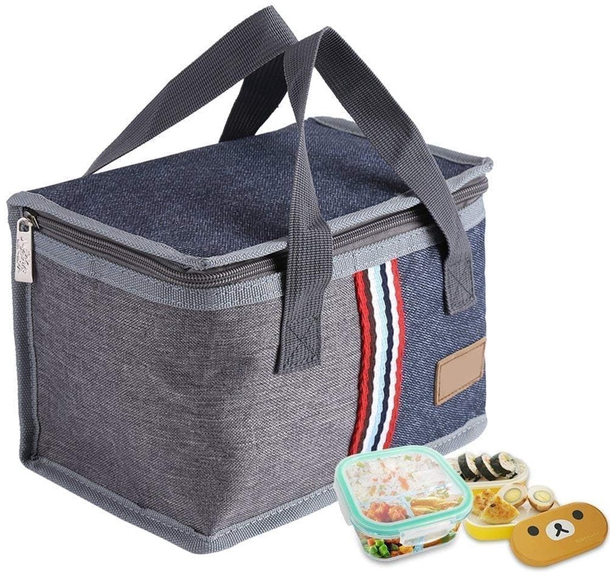 BRENZOOS- Lunchtas Geïsoleerd - Draagbaar 23x15x16 cm - Thermische Koelzak - Oxford-stof - Aluminiumfolie - Diep Blauw - Koeltas