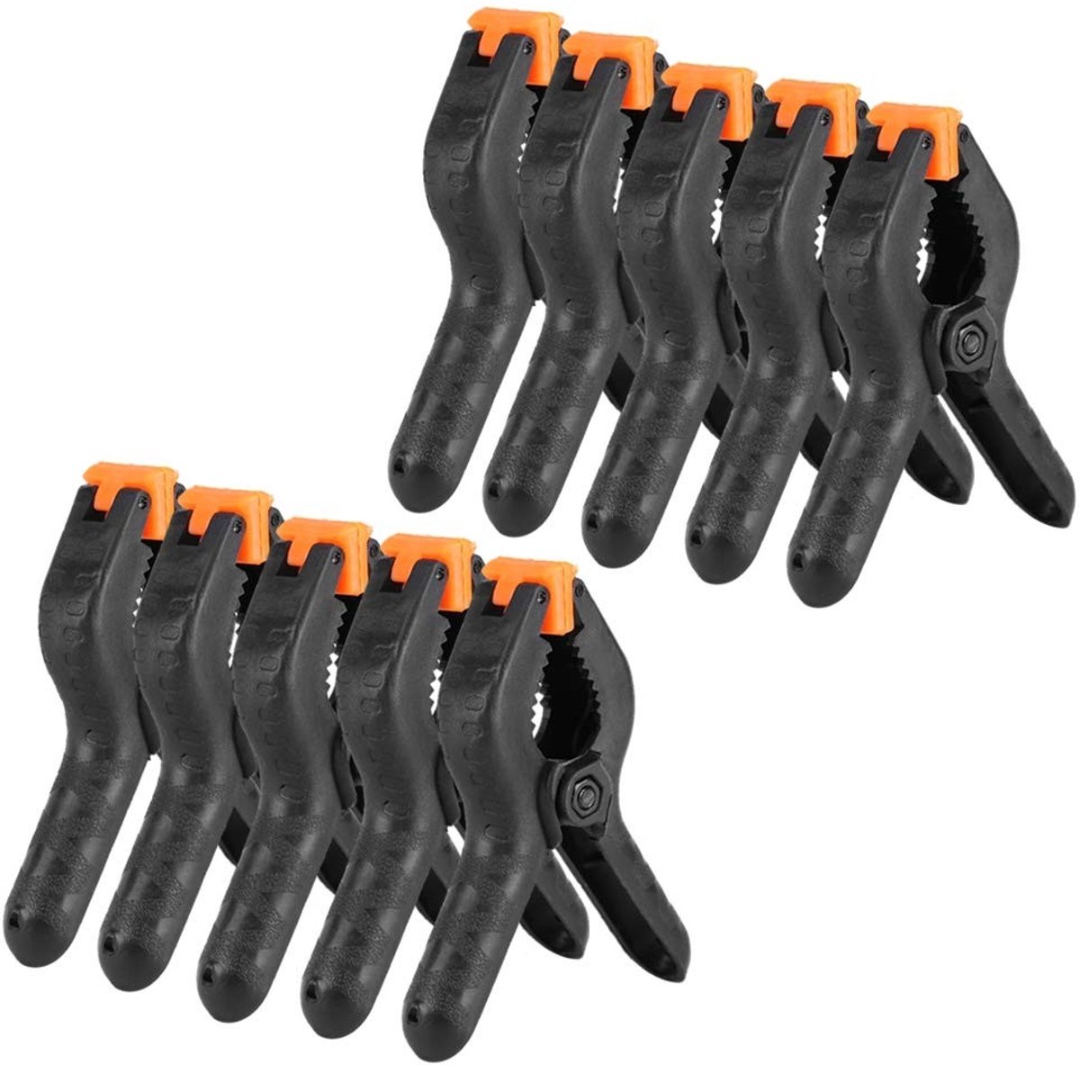 Dailygoods- Klem 10 Stuks - Verstelbare Klemmen - Houten Klemmen - Antislip Handvat - Lichtgewicht - Duurzaam Kunststof - Houtklem