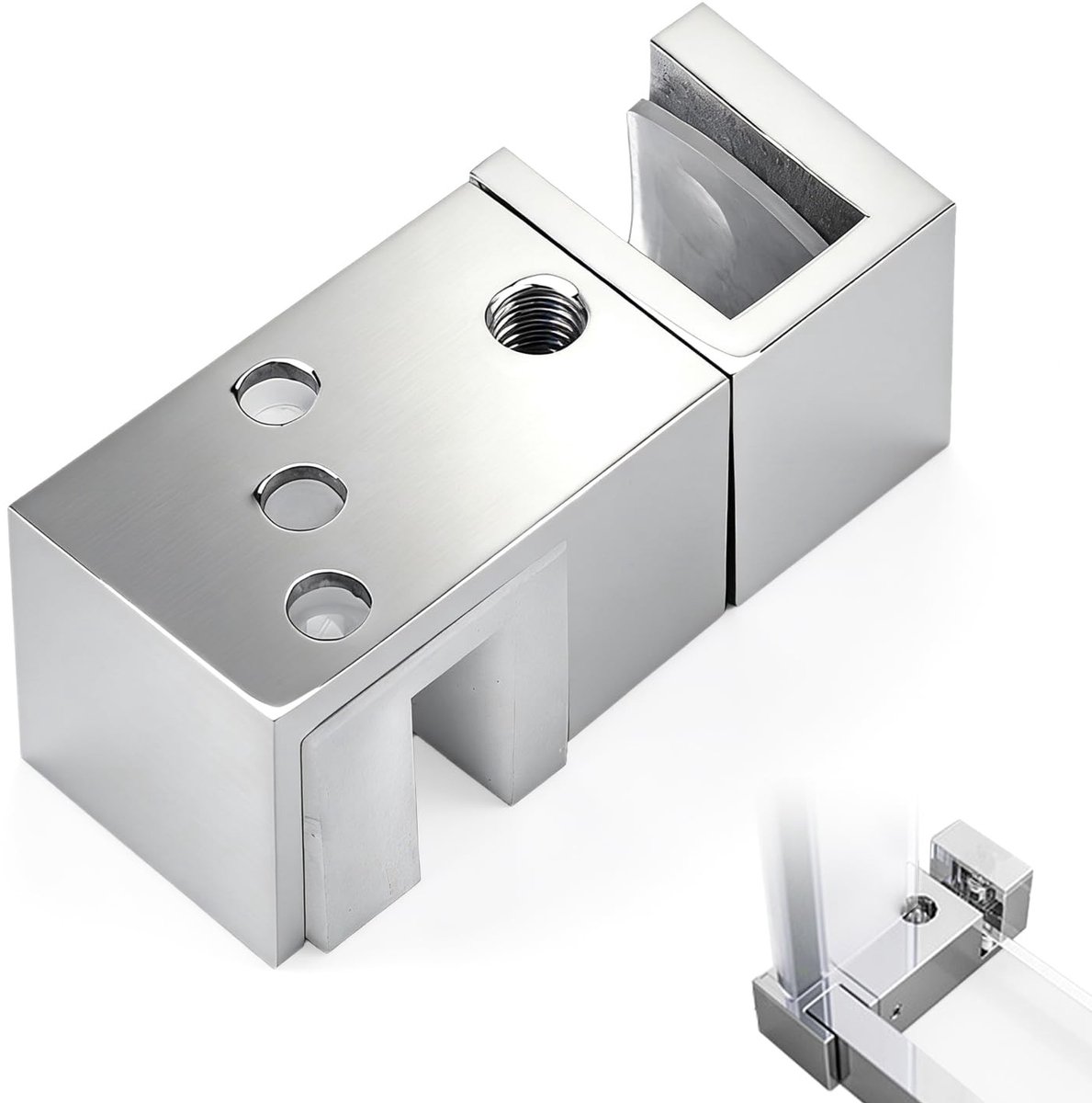 Dailygoods- Onderste Geleiding Verstelbaar - Schuifdeur Geleider - Houderclip - Roestvrij Staal - Aluminium - Set van 1 - Schuifdeurgeleider