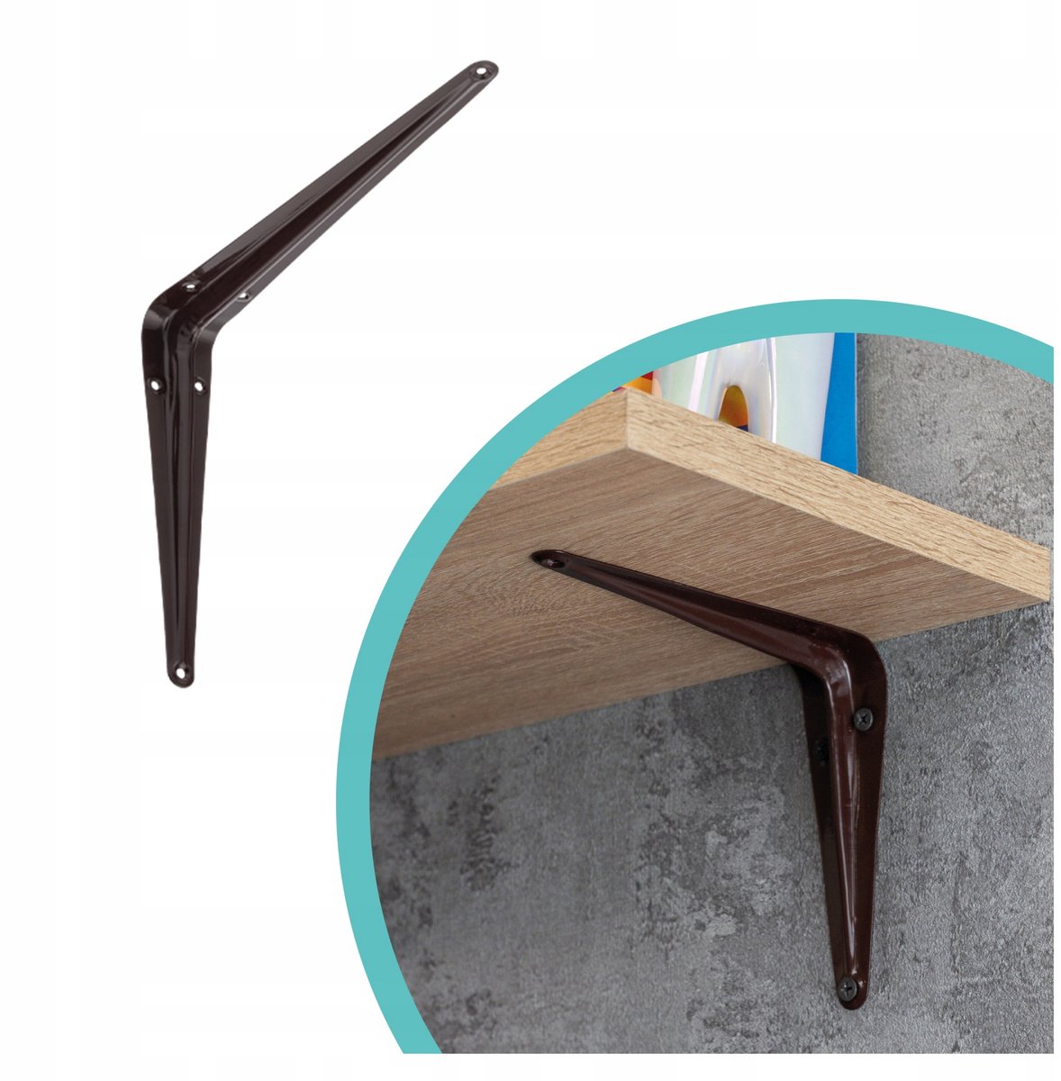 Bruine Stalen Plankdrager WS 225x175mm - Klassiek Design