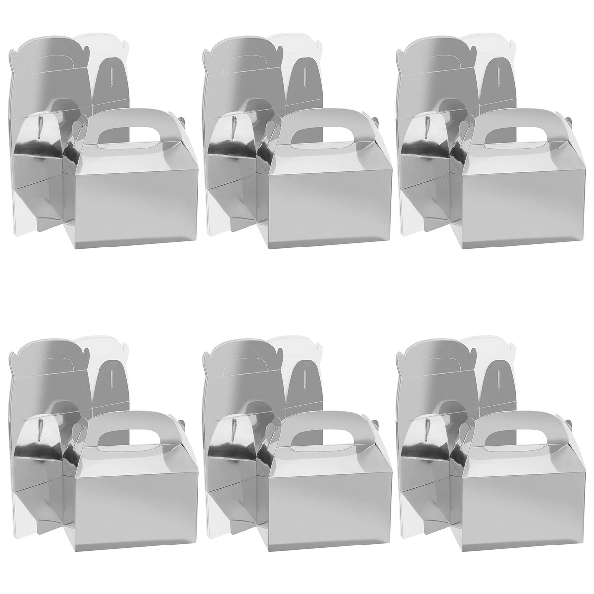 Dailygoods - Papieren Geschenk Dozen - Cadeautjes Verpakken - Stijlvol en Makkelijk - Zilveren Doosjes - Perfect voor Feestjes - 24 Stuks