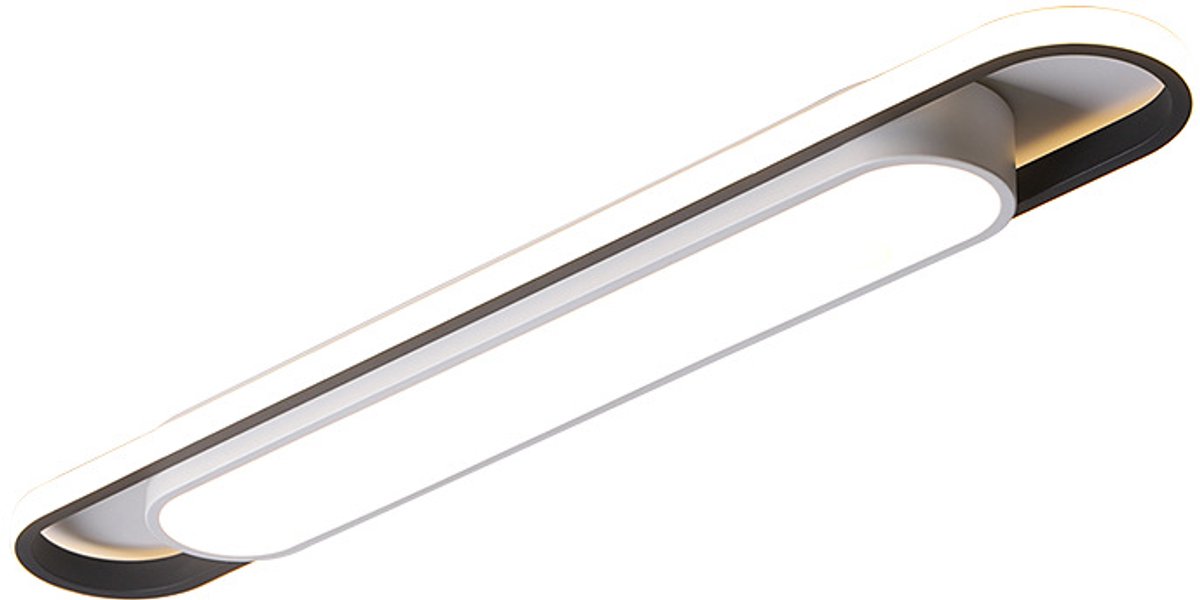 ZVD Moderne LED Energiezuinige Plafondlamp Langwerpig - Scandinavische Plafondverlichting voor Gang, Slaapkamer & Keuken - Zwart & Wit - Design Ganglamp - Neutraal Licht（40cm）