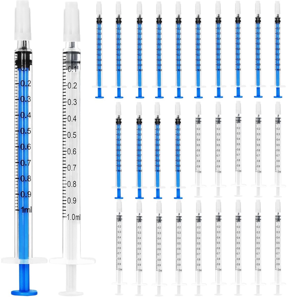 Dailygoods- Spuiten 30 stuks 1 ml - Kunststof - Colostrumspuit - Zonder naald - Steriel - Duidelijke schaal - Lichtgewicht en geurloos - Doser