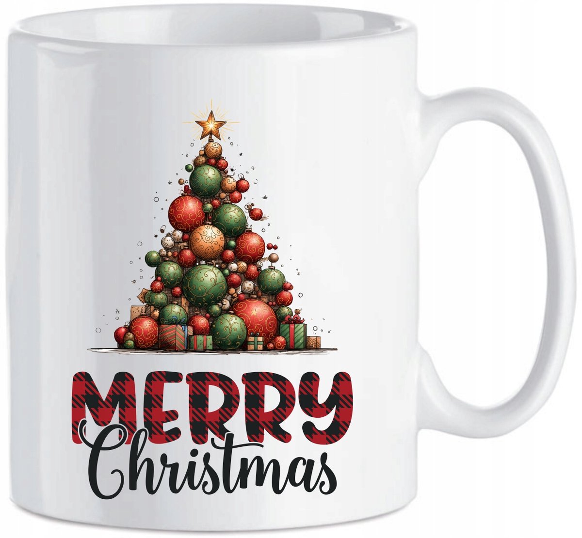 Keramische Mok - Kerstboom Design - 330ml - Perfect Cadeau