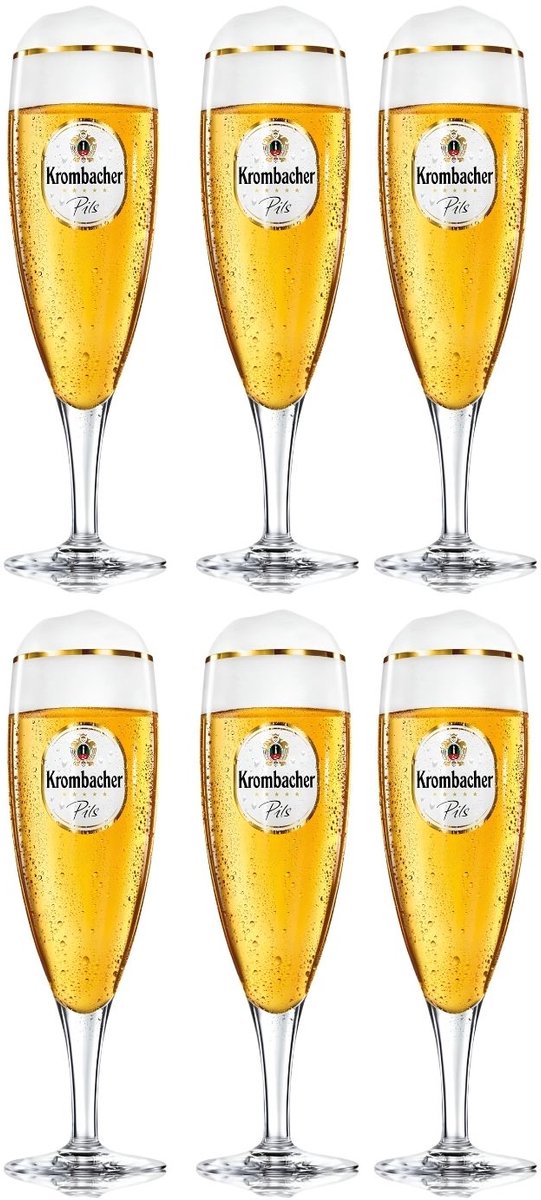 Krombacher Bierglazen Star Cup 300 ml - 6 stuks