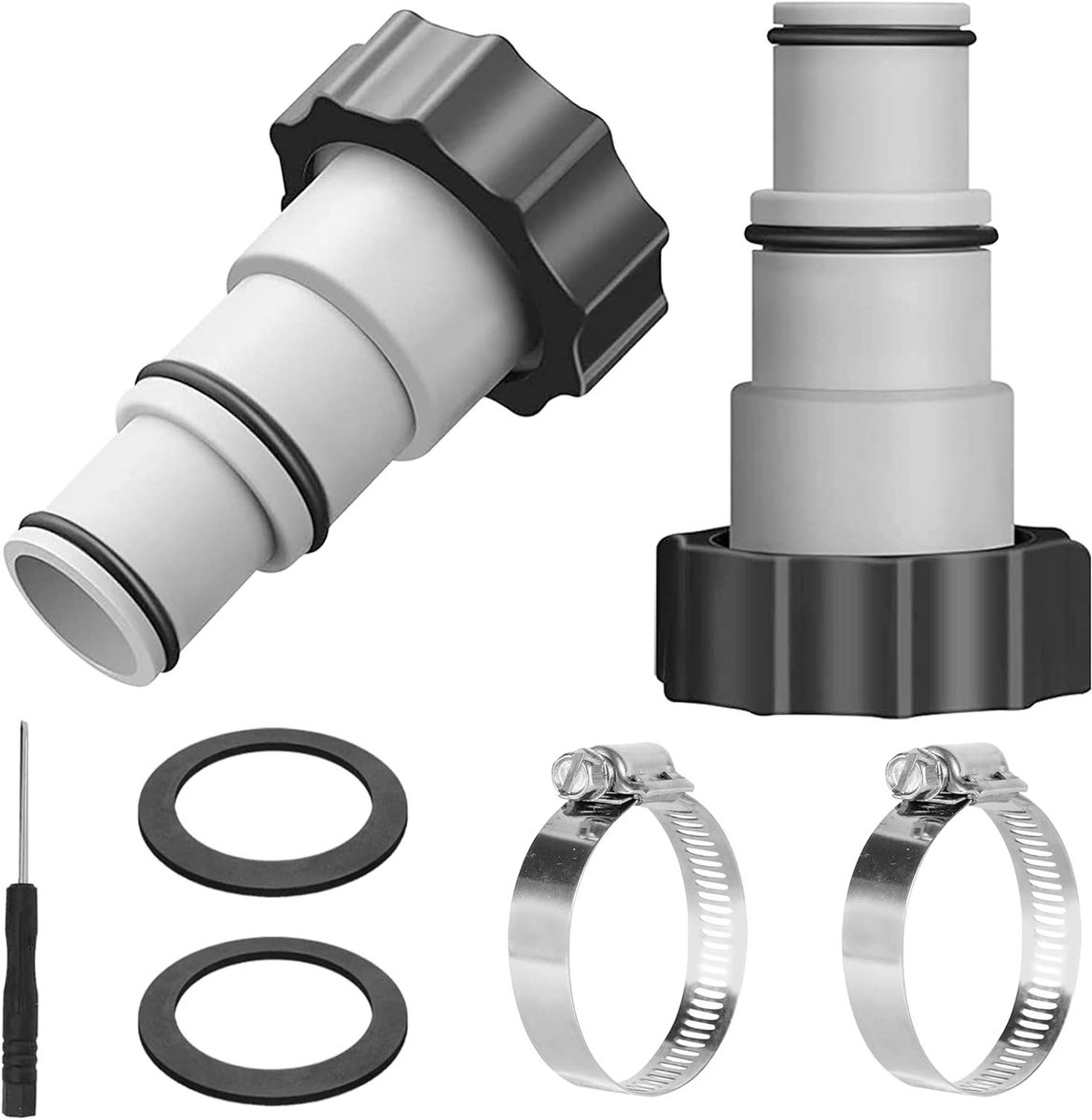 Vervangingshals voor zwembadslang, 2-delige adapter voor 32-38 mm slangen, zwembadaccessoires en connectoren