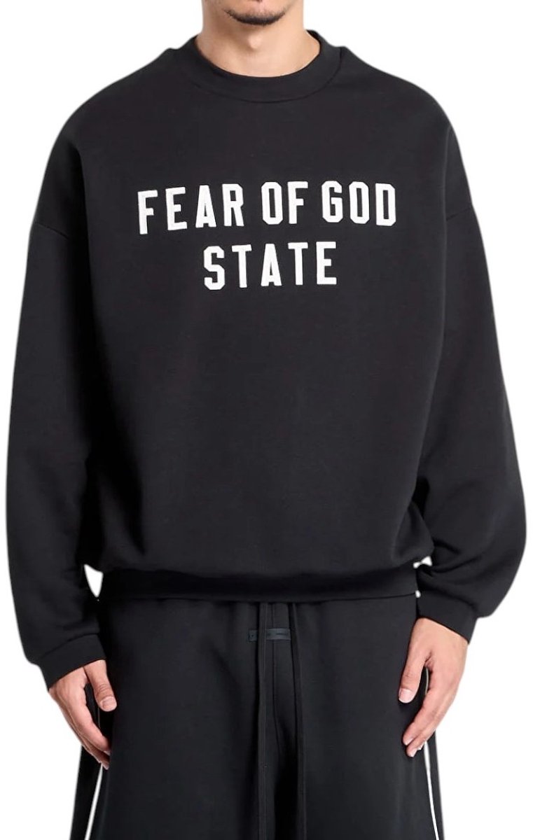Fear Of God Essentials Heren Trui Zwart Crewneck Black/White