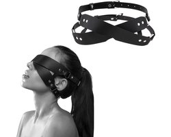 Masker Met Riempjes - Zwart - PU Leder - Spannend Oogmasker - Unisex - Sex Speeltjes Toys - Roleplay / Rollenspel - Erotiek - BDSM Bondage Masker
