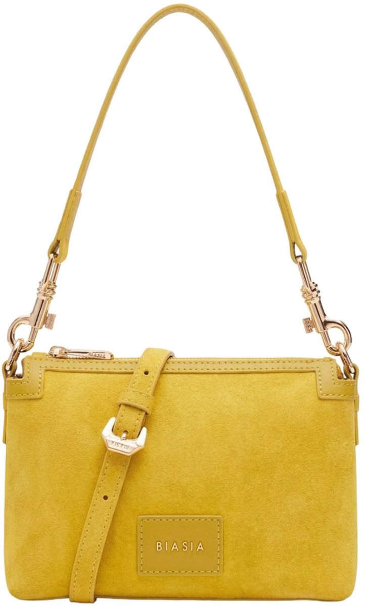 BIASIA Leren schoudertas Feather Small Crossbody Bag Avocado geel