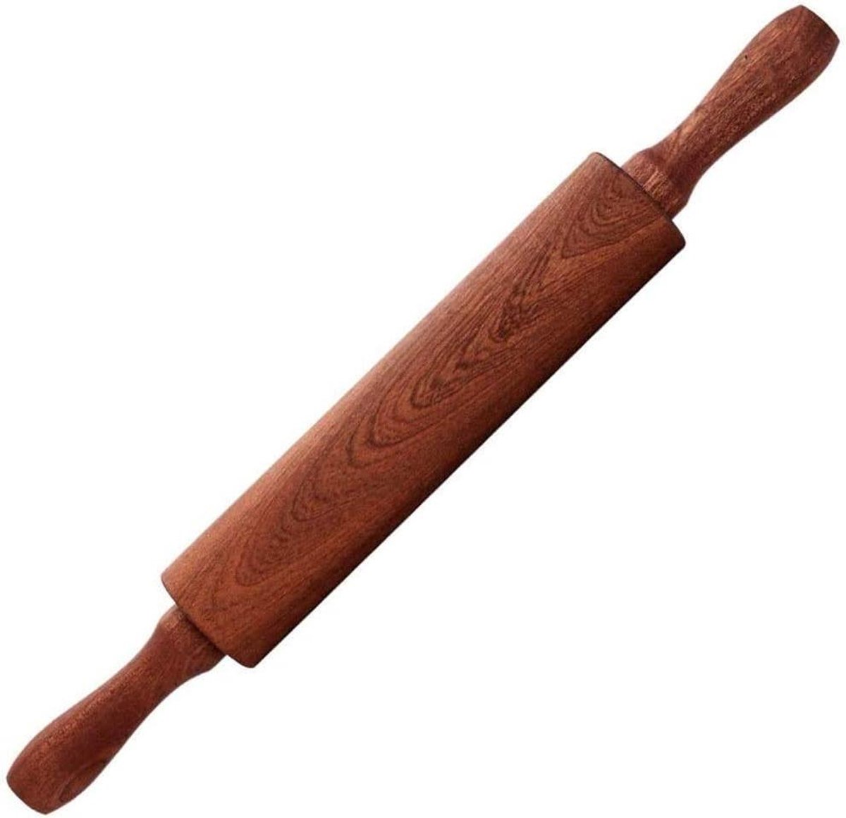 Deegroller Hout - Bakroller Handvatten - Bakken Taart Deeg - Flexibele Schacht - 48.3 cm - Houtkleur