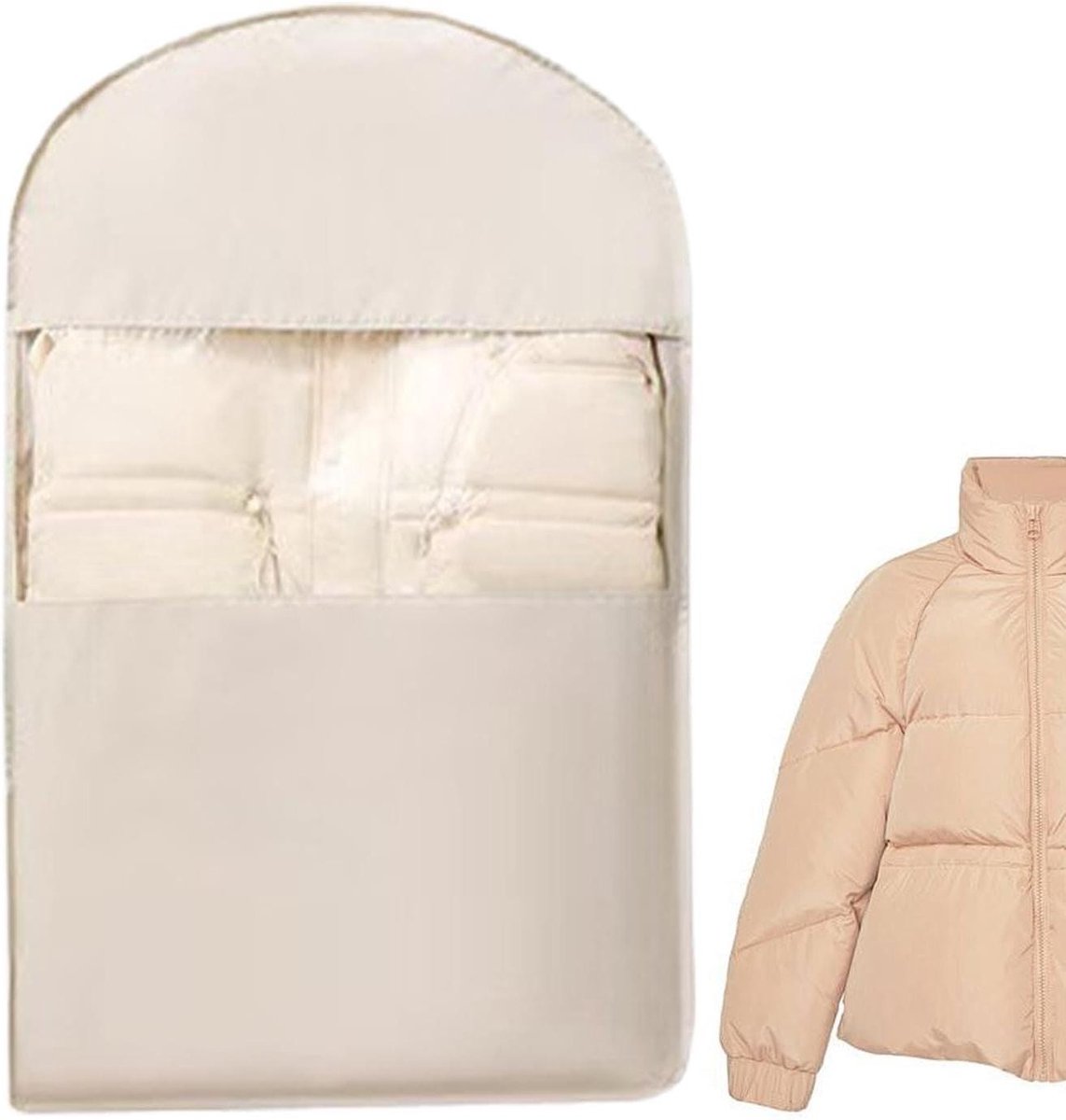 Opbergtas Kleding - Kledinghoes Compressie - Ruimte Besparen - Zonder Stofzuiger - 354L x 16B cm - Khaki