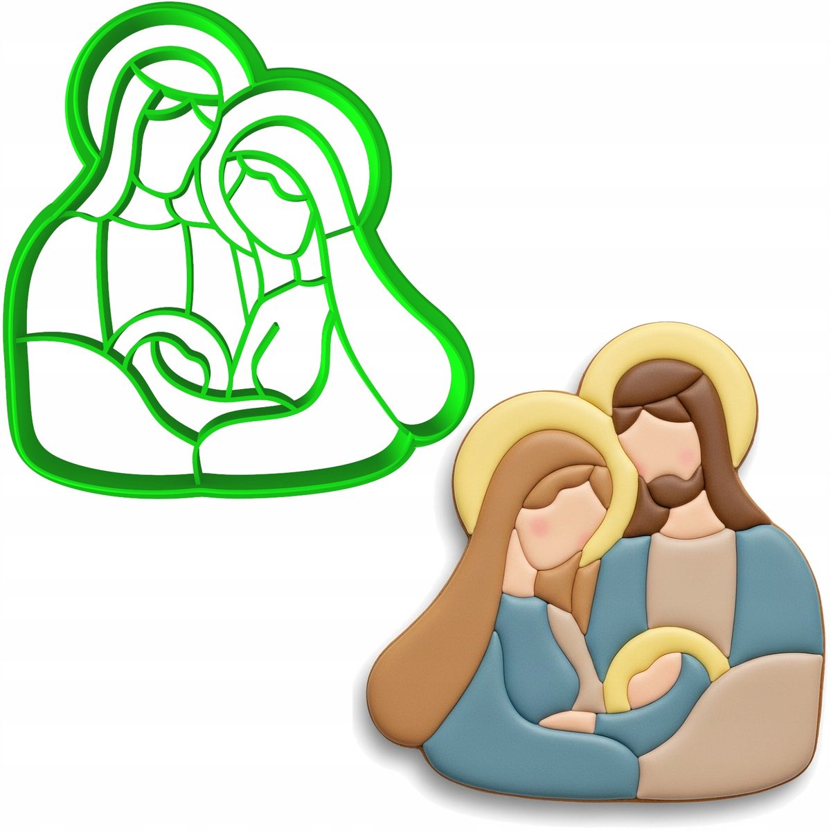 Kerstkoekjesvorm "Familie van Jezus" - 8cm