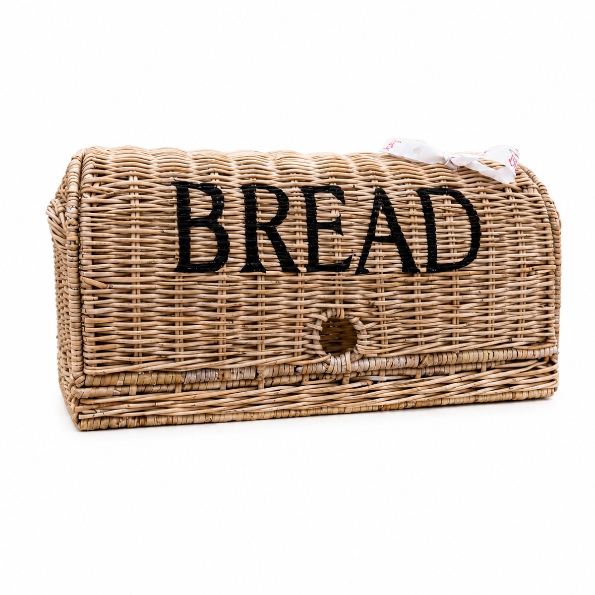 Rieten Bread Mand - SRIMIT Grey Riet - Met Grote BREAD Tekst - 42×21×21 cm - Broodtrommel - Decoshoppen.nl