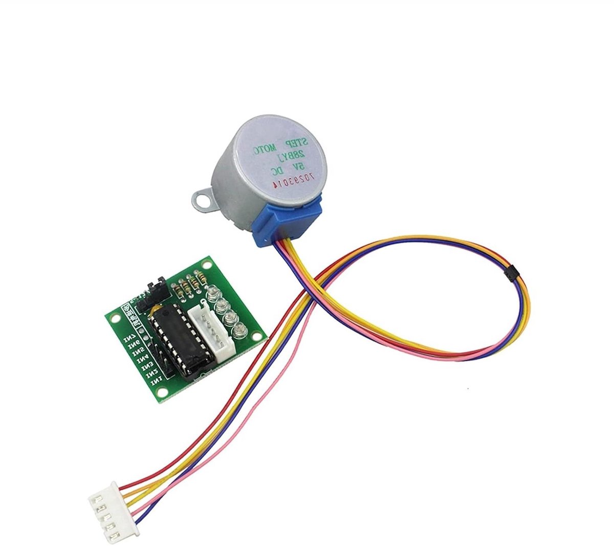 Kleine Gelijkstroommotor - Micromotor Transmissie - Robotica Projecten - 4-Fase Stappenmotor - 5V DC - Zilver