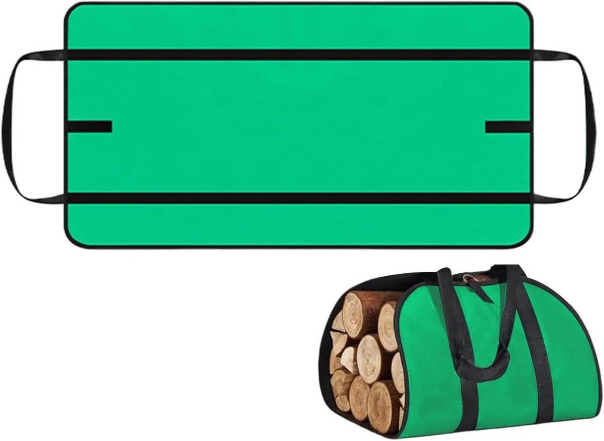 Houten tas - Brandhout houder - Hout vervoeren - Versterkte handgrepen - 100 x 50 cm - Bruin