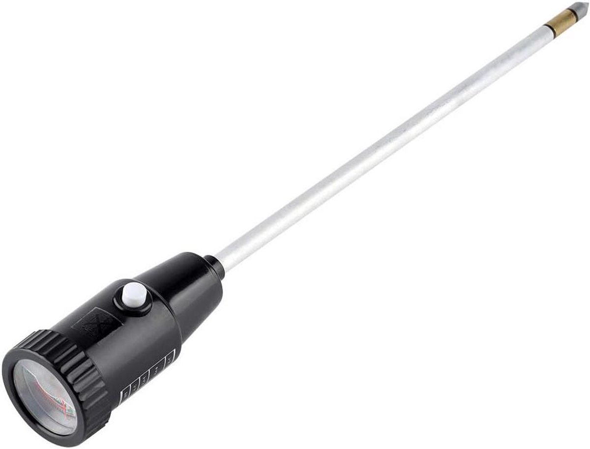 Bodem Tester - PH Meter - Planten Verzorgen - Geen Batterij Nodig - 30cm Sonde - Zilver