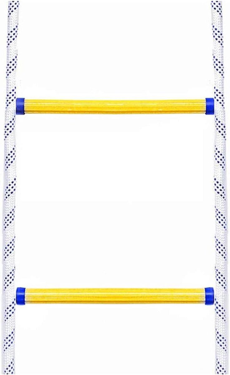 Touwladder Noodladder - Brandladder Veiligheid - Snelle Ontsnapping - Hoge Sterkte Nylon - 18 Meter - Zwart
