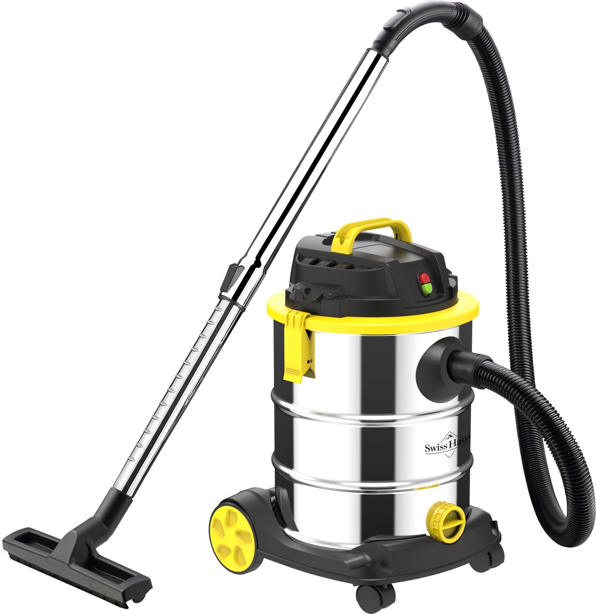 Swiss Haus® WDVC25 Nat & Droog Stofzuiger - 25L - 1200W Nat- en Droogzuiger - RVS Ketel - HEPA Filtersysteem - Blaasfunctie - Waterafvoer - Industriële Bouwstofzuiger - Lugano Collection – foto 8