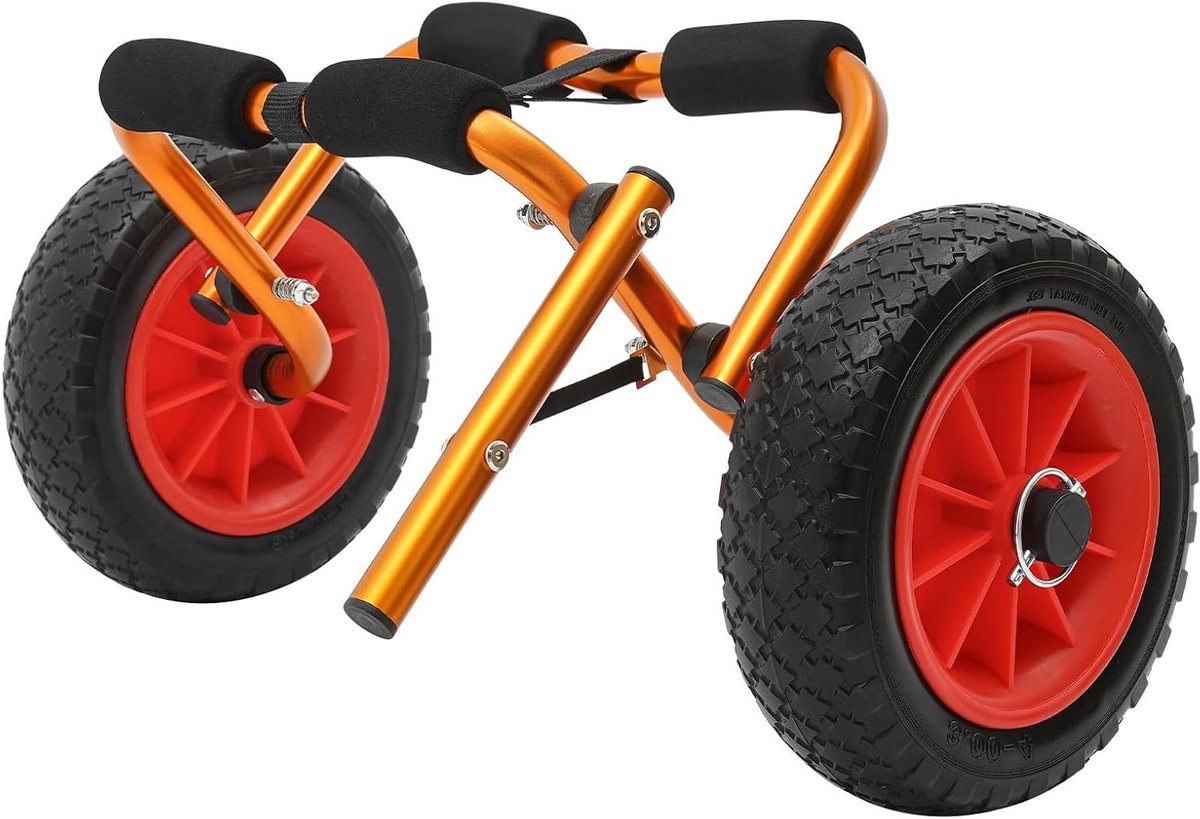 Kajakwagen Opvouwbaar - Kano Transportkar - Boot Vervoeren - 80 kg Draagvermogen - 60 x 23 cm - Oranje Zwart