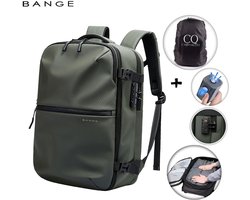 CarryQuest® - BANGE Vacuüm Rugzak circa 20-36L - Handbagage Rugzak met Vacuum Compressie - Vacuum Backpack met Compressiesysteem - Laptopvak 15.6 inch - Waterafstotend - Groen