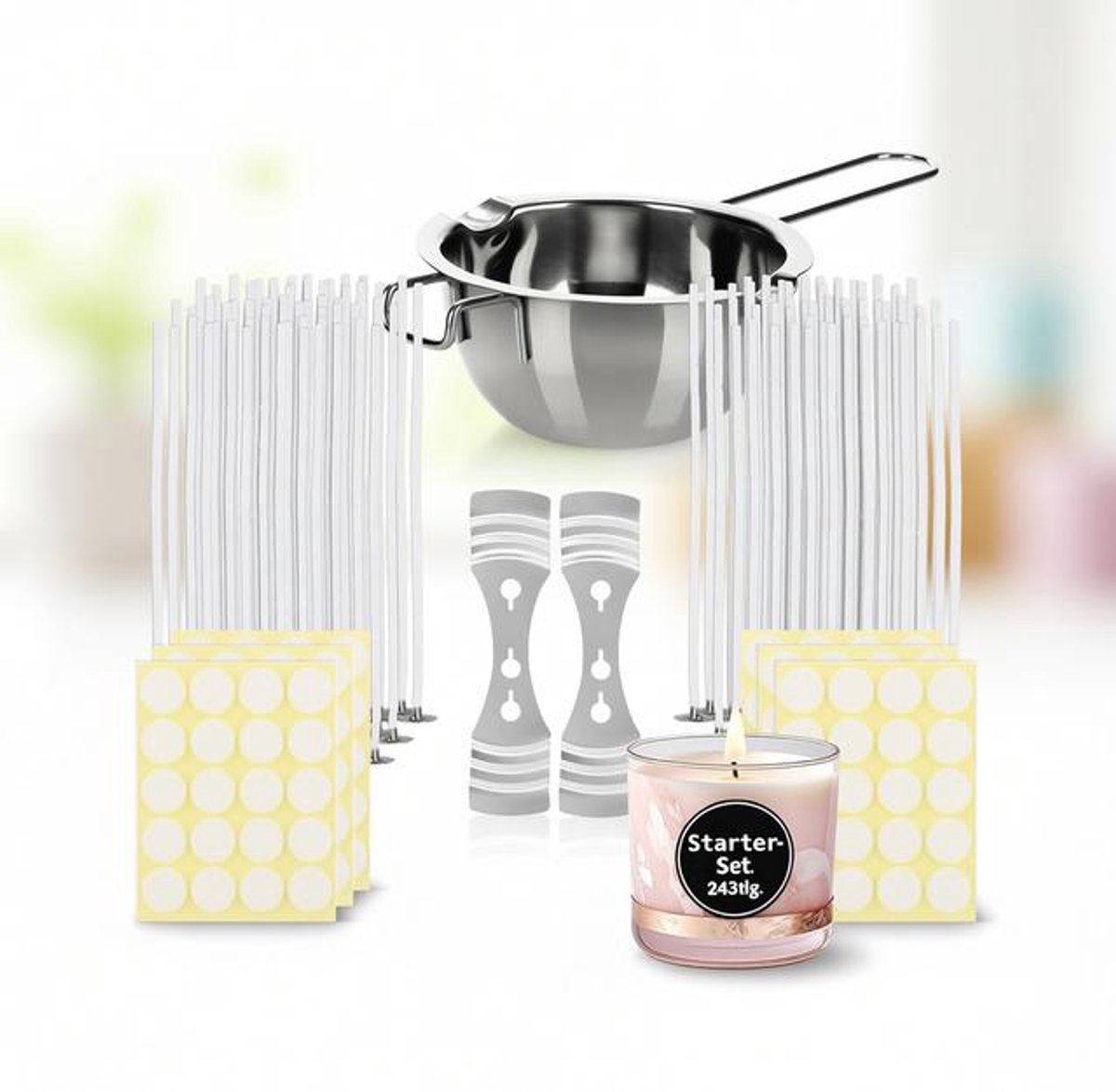 Maison Elara Kaarsenmaakset voor 120 kaarsen - 243-delige accessoireset met lonten, smeltkroes en stickers