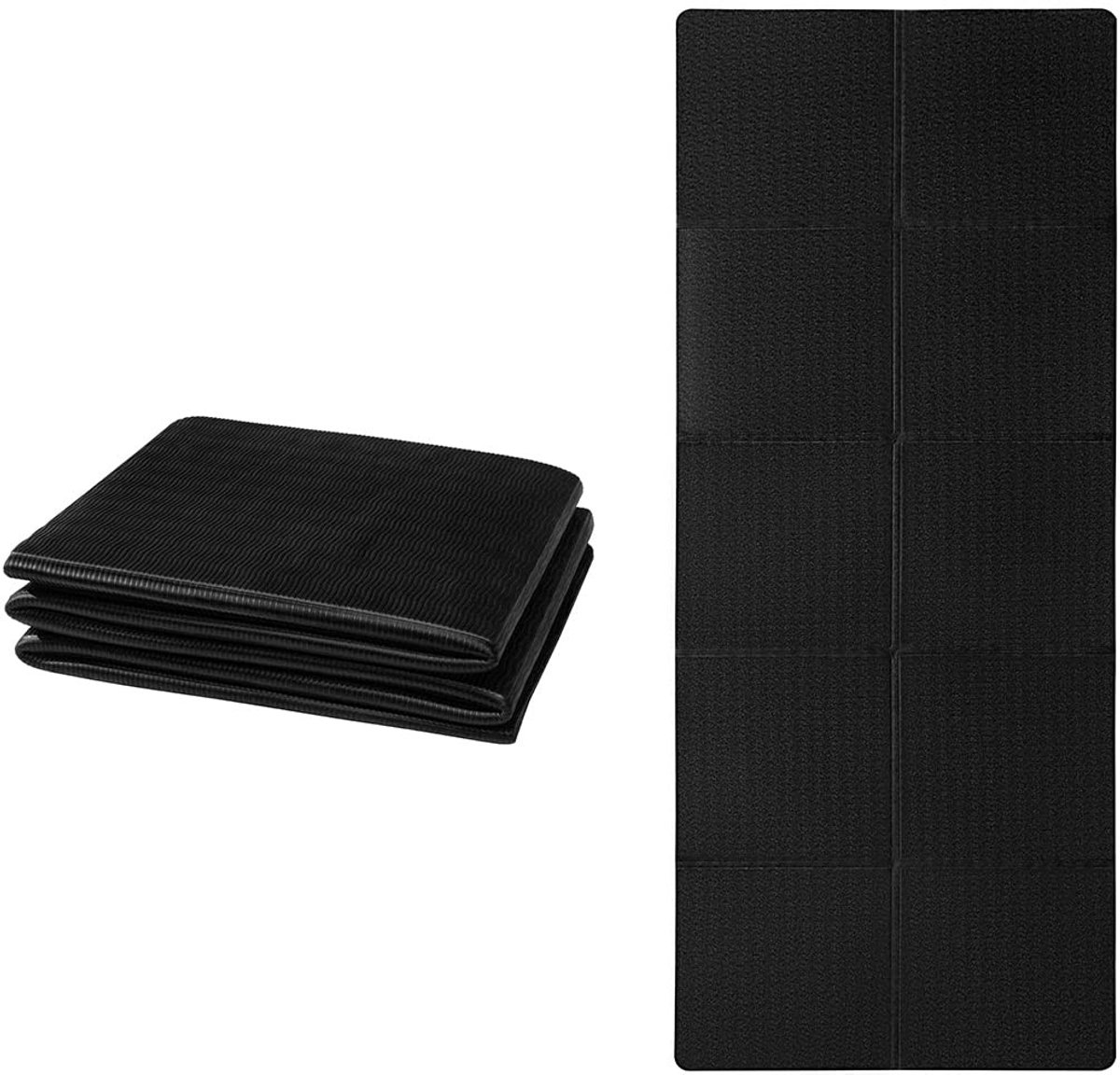 Dailygoods- Yogamat Antislip - Opvouwbaar - Draagbaar - Fitnessmat - 183 x 61 x 0,6 cm - TPE-materiaal, Lichtgewicht