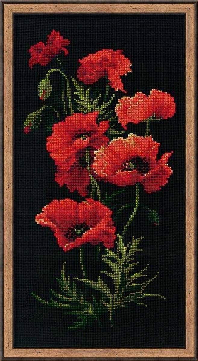 RIOLIS 1057 Kruissteek Borduurpakket - Papavers 25x50 cm