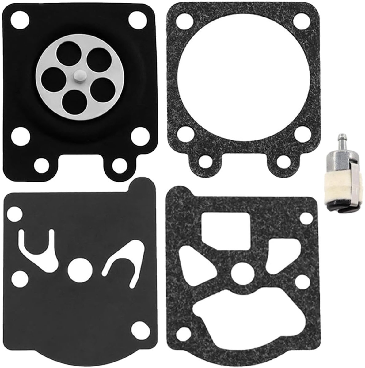 Dailygoods- Carburateur Reparatieset Hoogwaardige Materialen - Gasket/Diaphragma - Gasfilter - Geschikt voor Dolmar PS32/PS35/PS350/PS420 - Walbro C1Q - Duurzaam en Slijtvast - Carburetor Kit